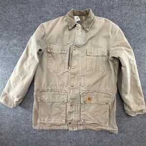 '90's Carhartt Parka Coat Mens XL Brown Blanket Lined Utility Workwear Vintage